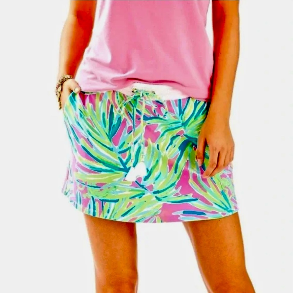 Lilly Pulitzer Zia Tiki Pink Royal Lime Skirt - Picture 8 of 8